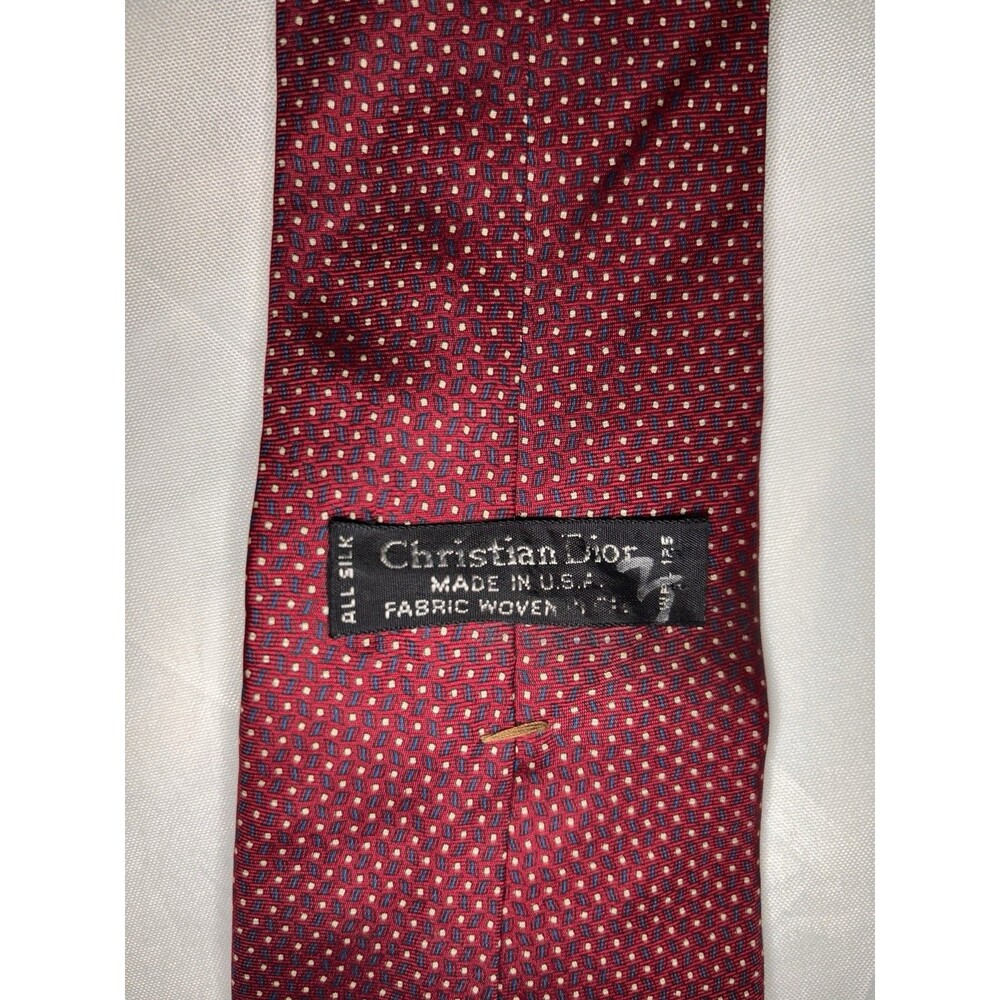 Christian Dior Men's Burgundy Tie with geometric signs All silk